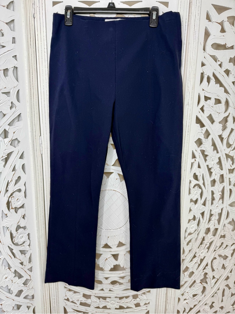 MM Lafleur Navy Straight Leg Ankle Pants